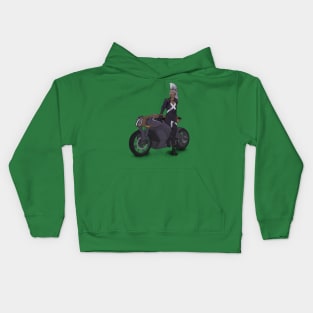 Mohawk Woman On Motorcycle Kids Hoodie